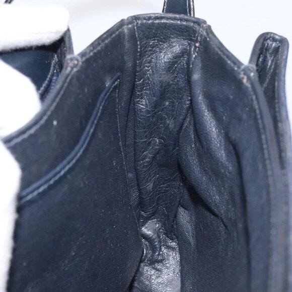 GUCCI Micro GG Canvas Shoulder Bag Navy Gold Auth ep8779 - Picture 12 of 16